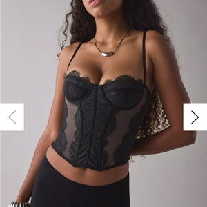 Urban Outfitters Black Lace Bustier